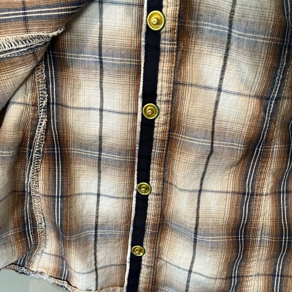 Vintage G by Guess western pearl snap fitted plaid shirt - Picture 4 of 9